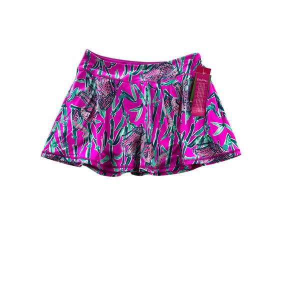 Lilly Pulitzer Luxletic Aila Meryl Nylon Skort Sz S Mandevilla Pink Extra Lucky - Picture 2 of 12